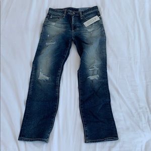 High Rise Straight Leg Cropped AG Denim